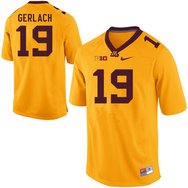 Men #19 Joey Gerlach Minnesota Golden Gophers College Football Jerseys Sale-Gold